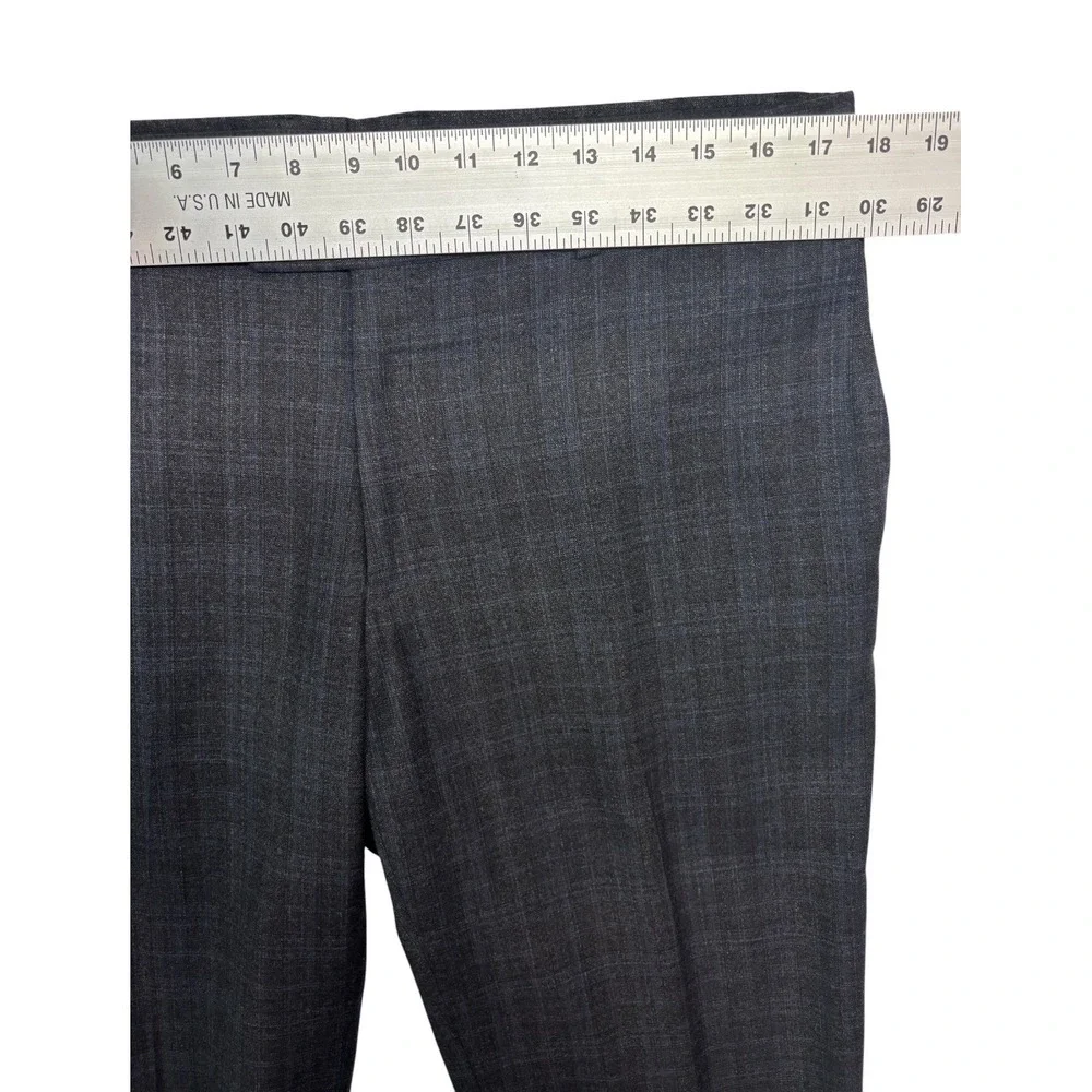 Byron British Style 52 42R 35x31 Gray Blue Plaid 2pc Pant Suit Flannel Wool